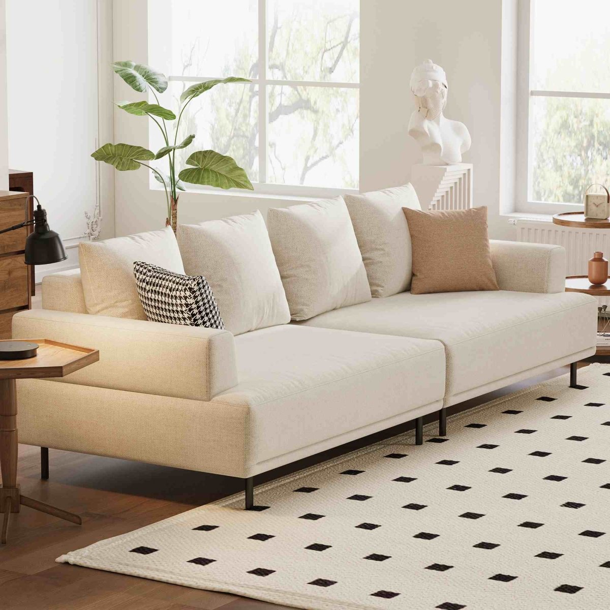 Sofa C19 - FK - M001 Modern Premium Durable Fabrics Solid Larch Frame 109.44" - FamiDear