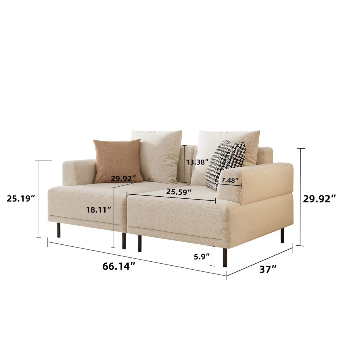Sofa C19 - FK - M001 Modern Premium Durable Fabrics Solid Larch Frame 109.44" - FamiDear