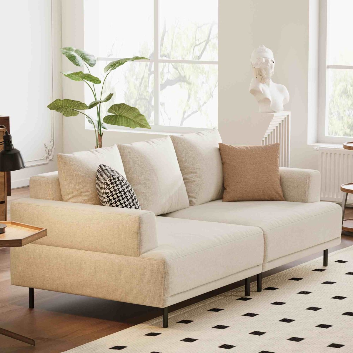 Sofa C19 - FK - M001 Modern Premium Durable Fabrics Solid Larch Frame 109.44" - FamiDear
