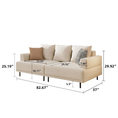 Sofa C19 - FK - M001 Modern Premium Durable Fabrics Solid Larch Frame 109.44" - FamiDear