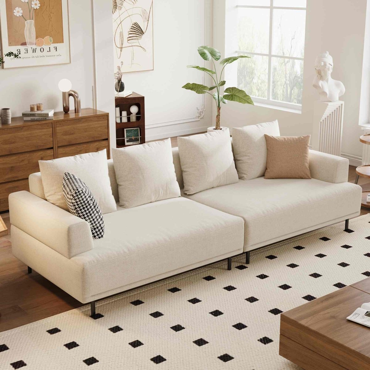 Sofa C19 - FK - M001 Modern Premium Durable Fabrics Solid Larch Frame 109.44" - FamiDear
