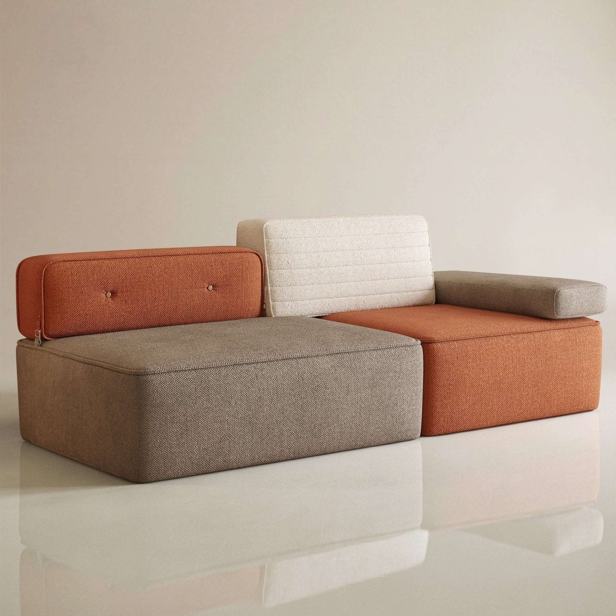 Sofa C23 - HK - M001 Modern Three - Tone Fabric Sofa 68" - FamiDear