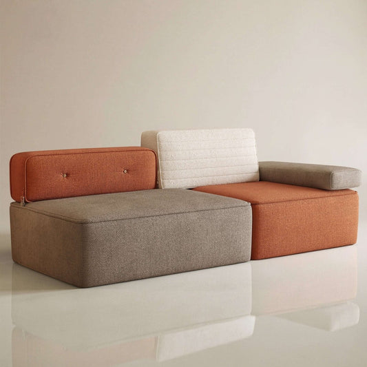 Sofa C23 - HK - M001 Modern Three - Tone Fabric Sofa 68" - FamiDear