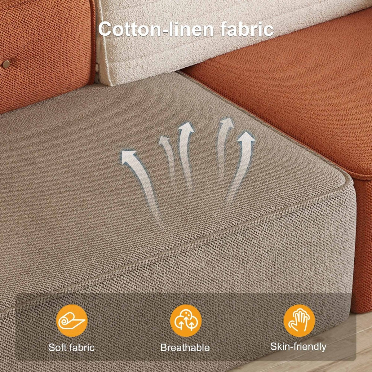 Sofa C23 - HK - M001 Modern Three - Tone Fabric Sofa 68" - FamiDear