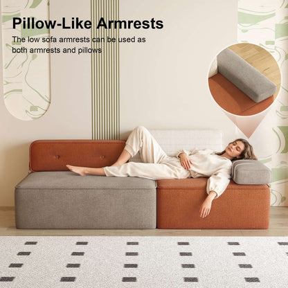 Sofa C23 - HK - M001 Modern Three - Tone Fabric Sofa 68" - FamiDear