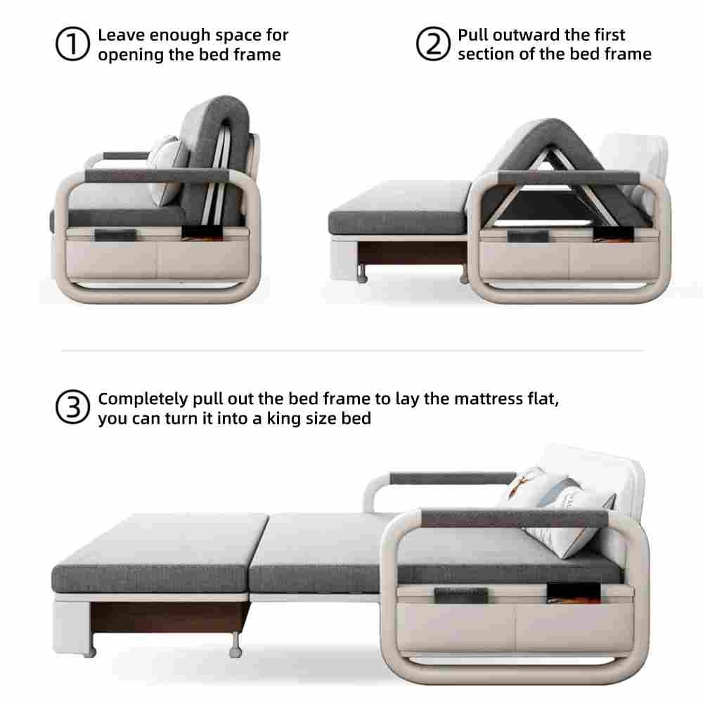 Sofa C25 - FK - N001 Modern Fold - Out Sofa Bed Durable Fabrics 57.4" - FamiDear