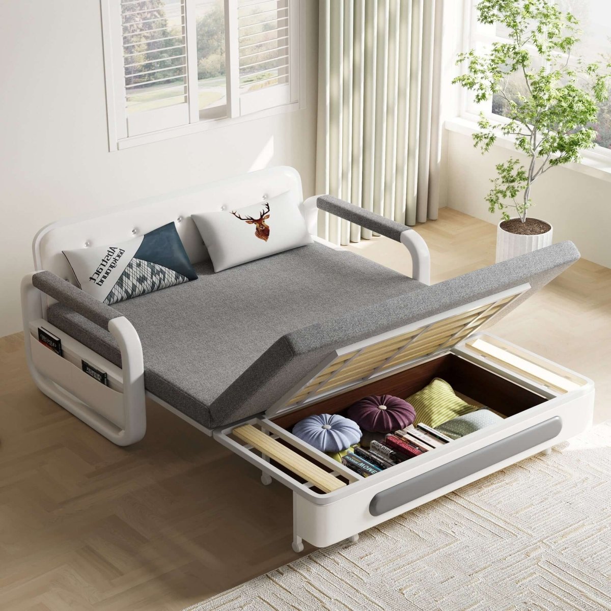 Sofa C25 - FK - N001 Modern Fold - Out Sofa Bed Durable Fabrics 57.4" - FamiDear