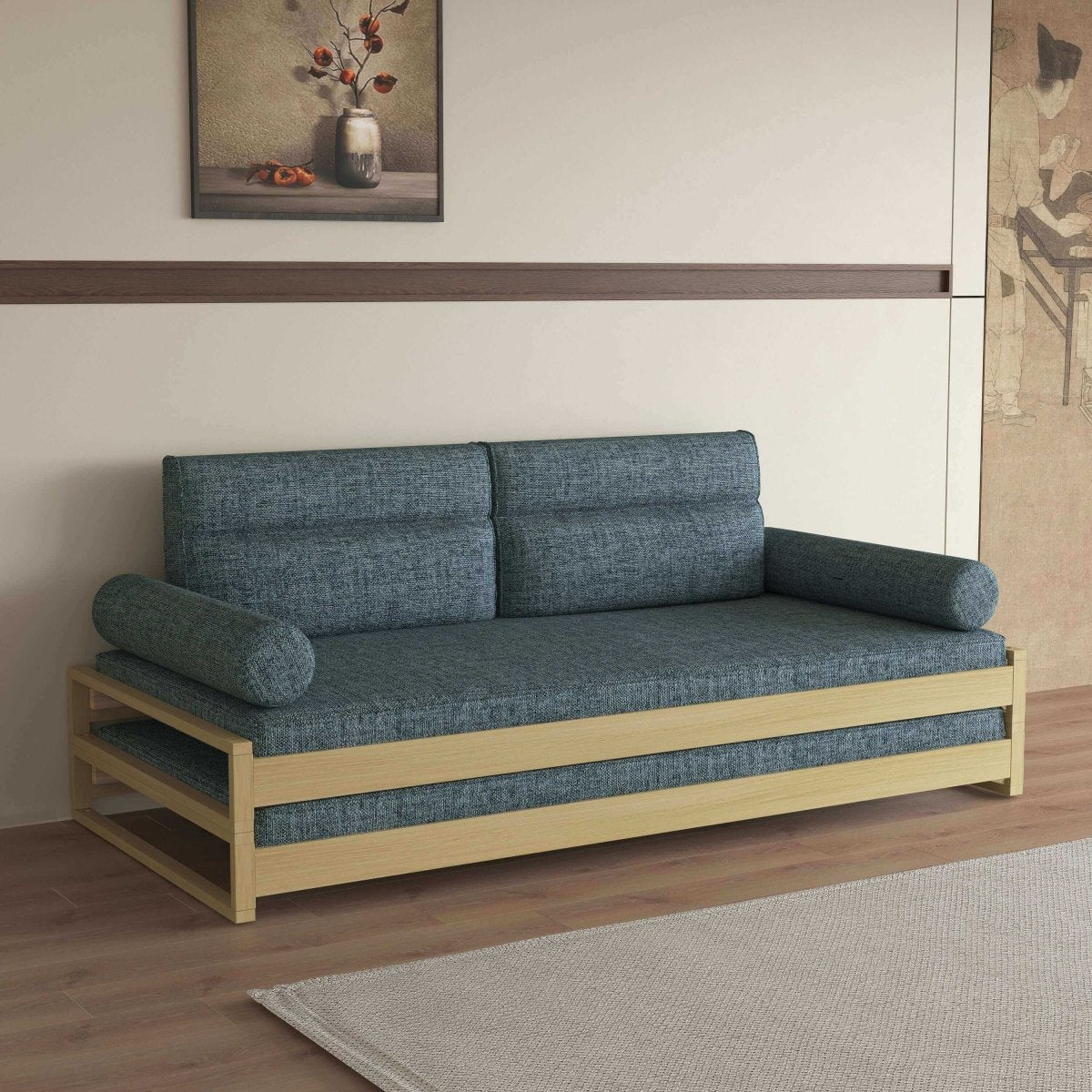 Sofa C26 - FK - M001 Modern Sofa Bed Split Seat Cover 75.98" - FamiDear