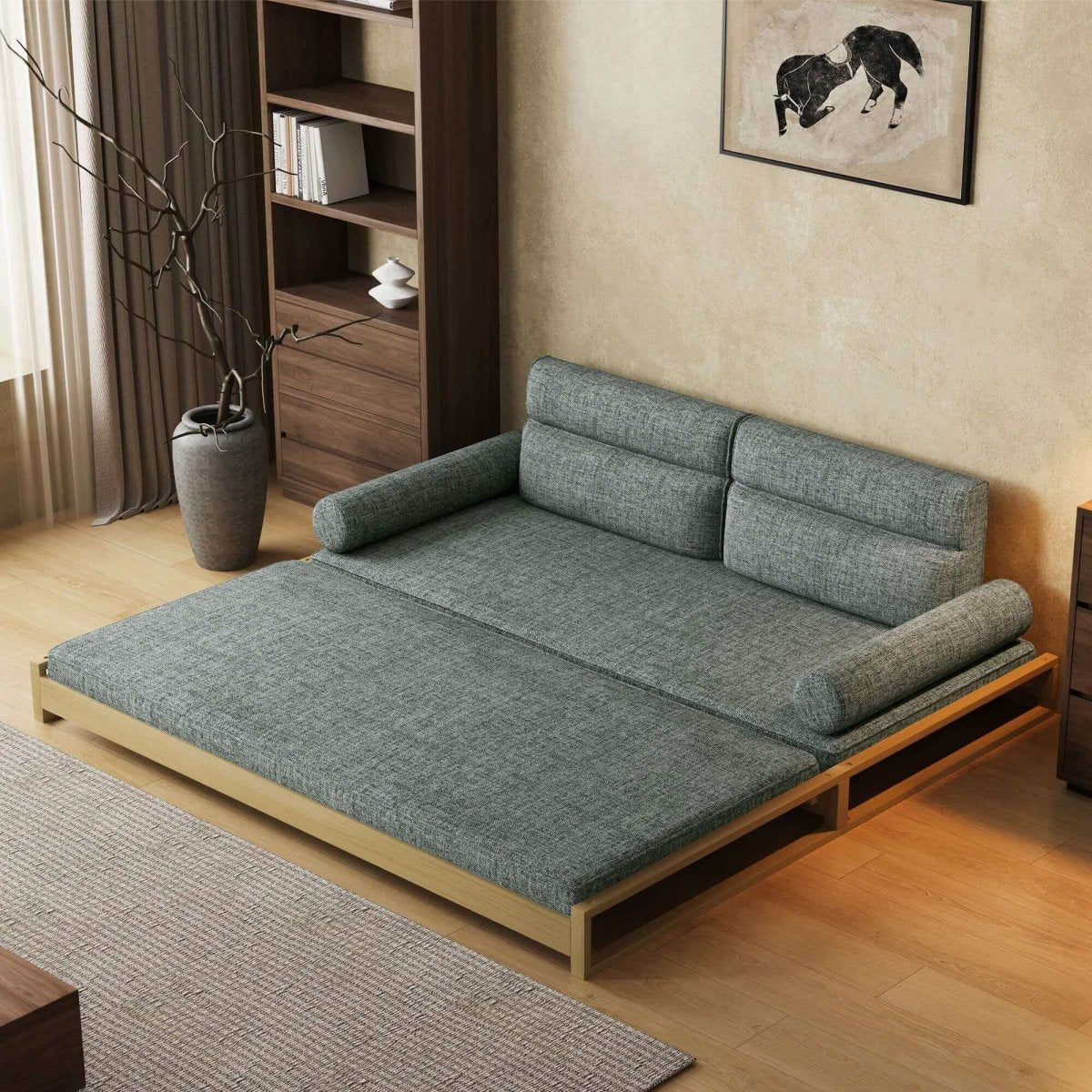 Sofa C26 - FK - M001 Modern Sofa Bed Split Seat Cover 75.98" - FamiDear