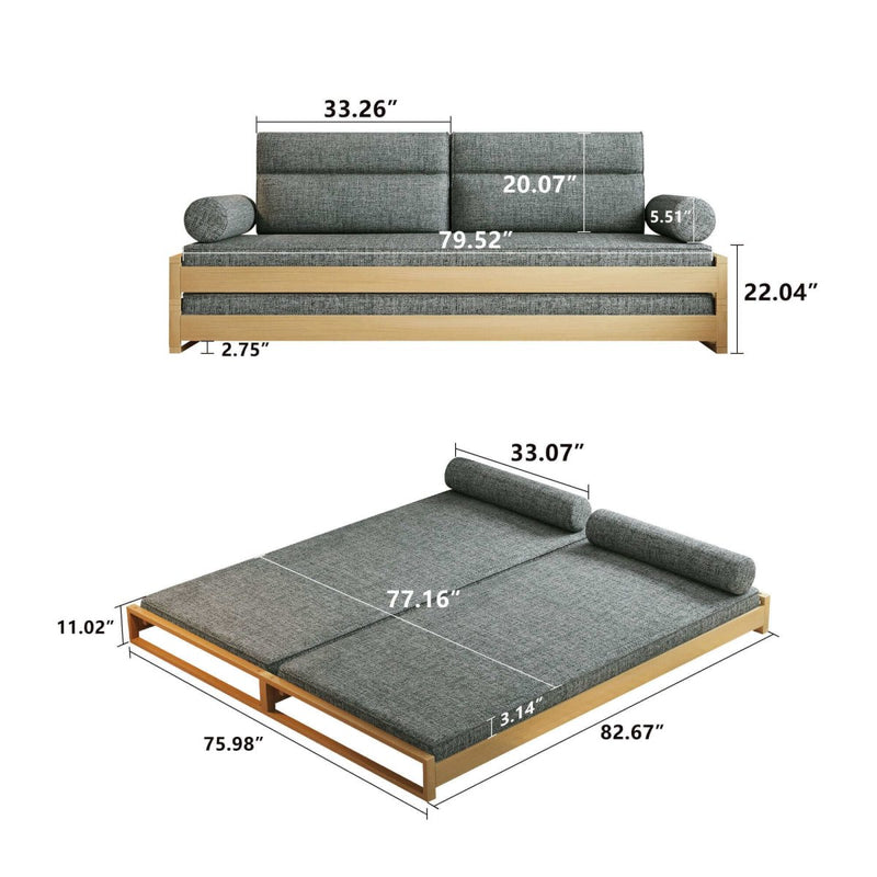 Sofa C26 - FK - M001 Modern Sofa Bed Split Seat Cover 75.98" - FamiDear