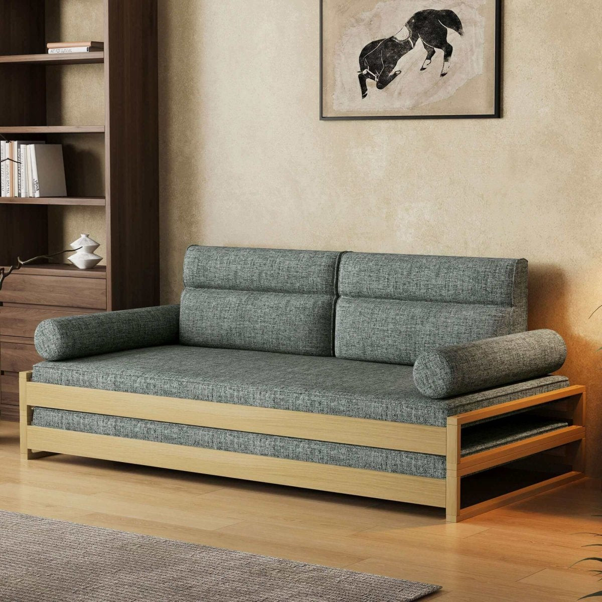 Sofa C26 - FK - M001 Modern Sofa Bed Split Seat Cover 75.98" - FamiDear