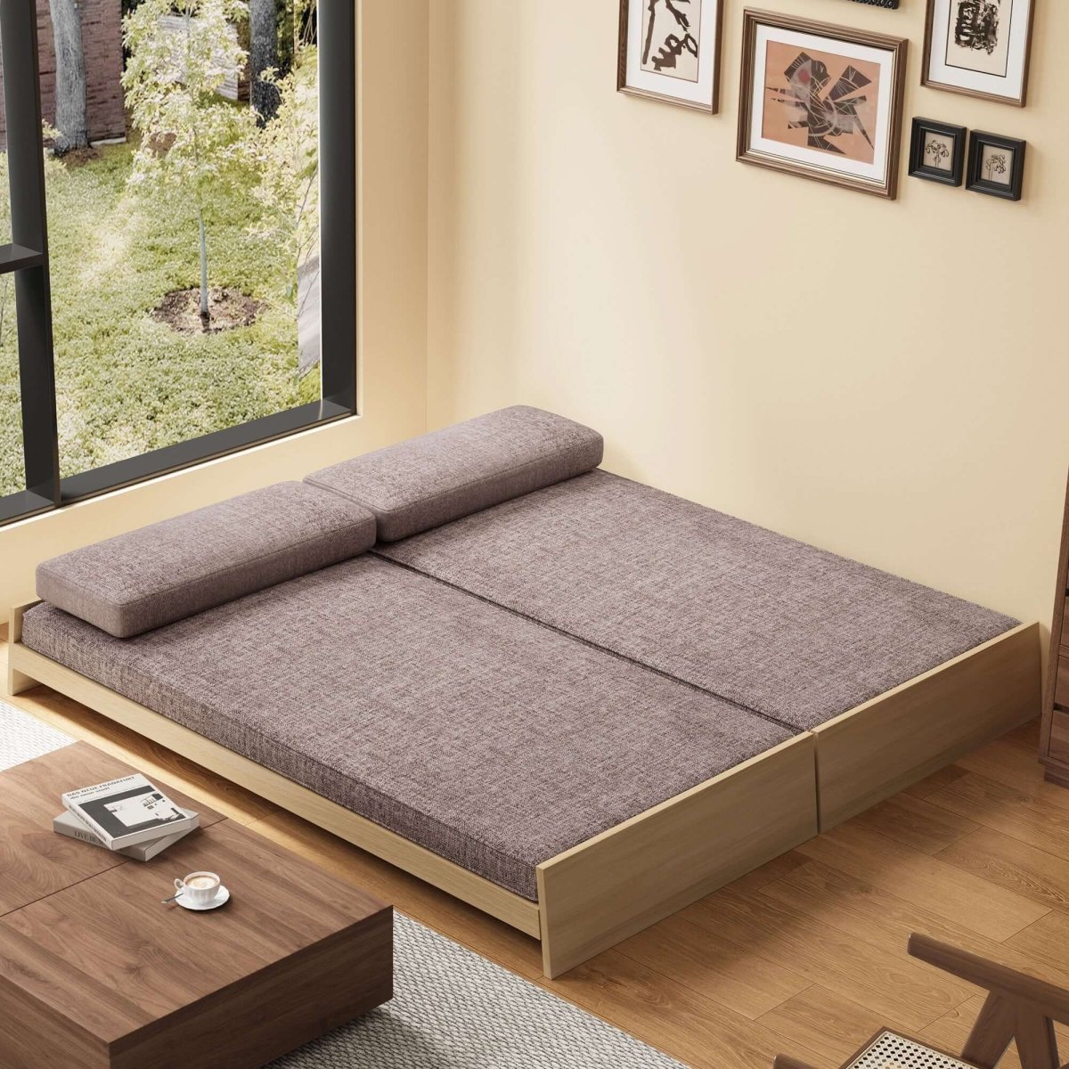 Sofa C27 - FK - M001 Modern Sofa Bed Split Seat Cover 75.98" - FamiDear