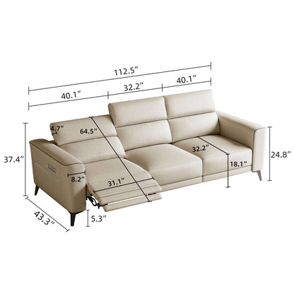 Sofa C28 - FK - N001 Power Recliner Solid Larch Frame 112.5" - FamiDear