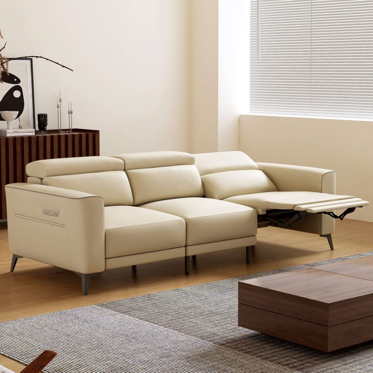 Sofa C28 - FK - N001 Power Recliner Solid Larch Frame 112.5" - FamiDear