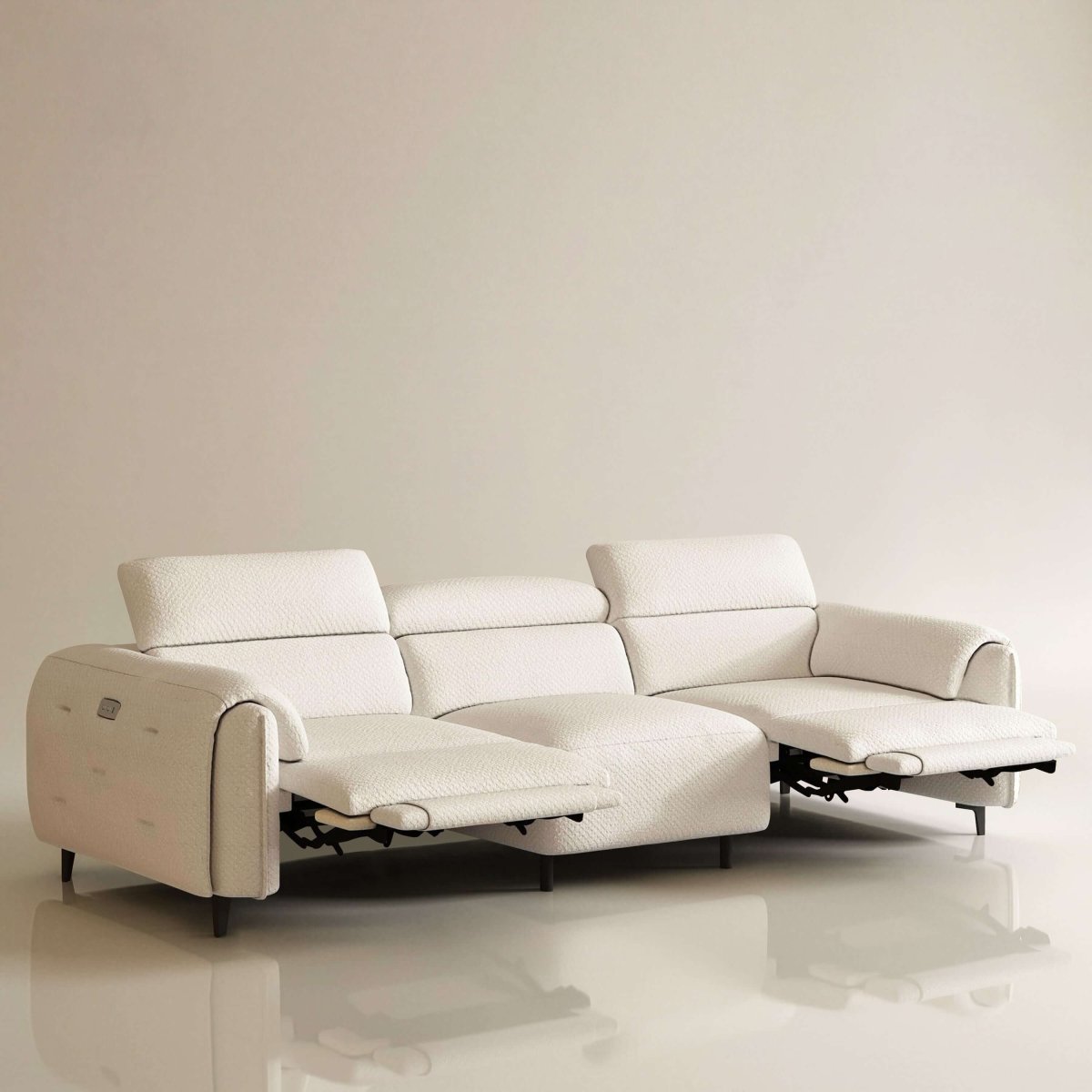 Sofa C29 - FK - N001 Modern Power Recliner Solid Larch Frame 104.3" - FamiDear