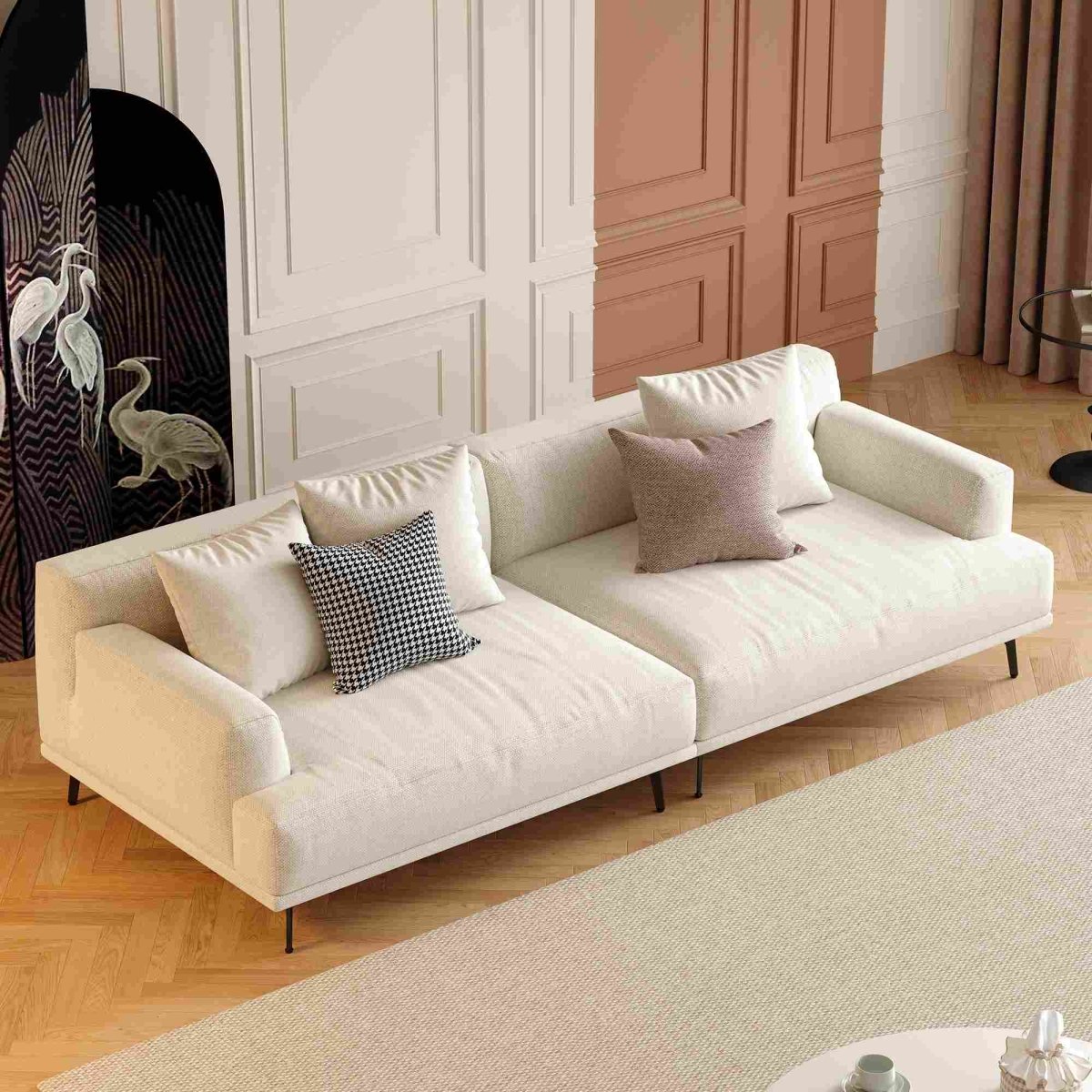 Sofa C30 - FK - M001 Modern Premium Durable Fabrics Solid Larch Frame 110.2" - FamiDear