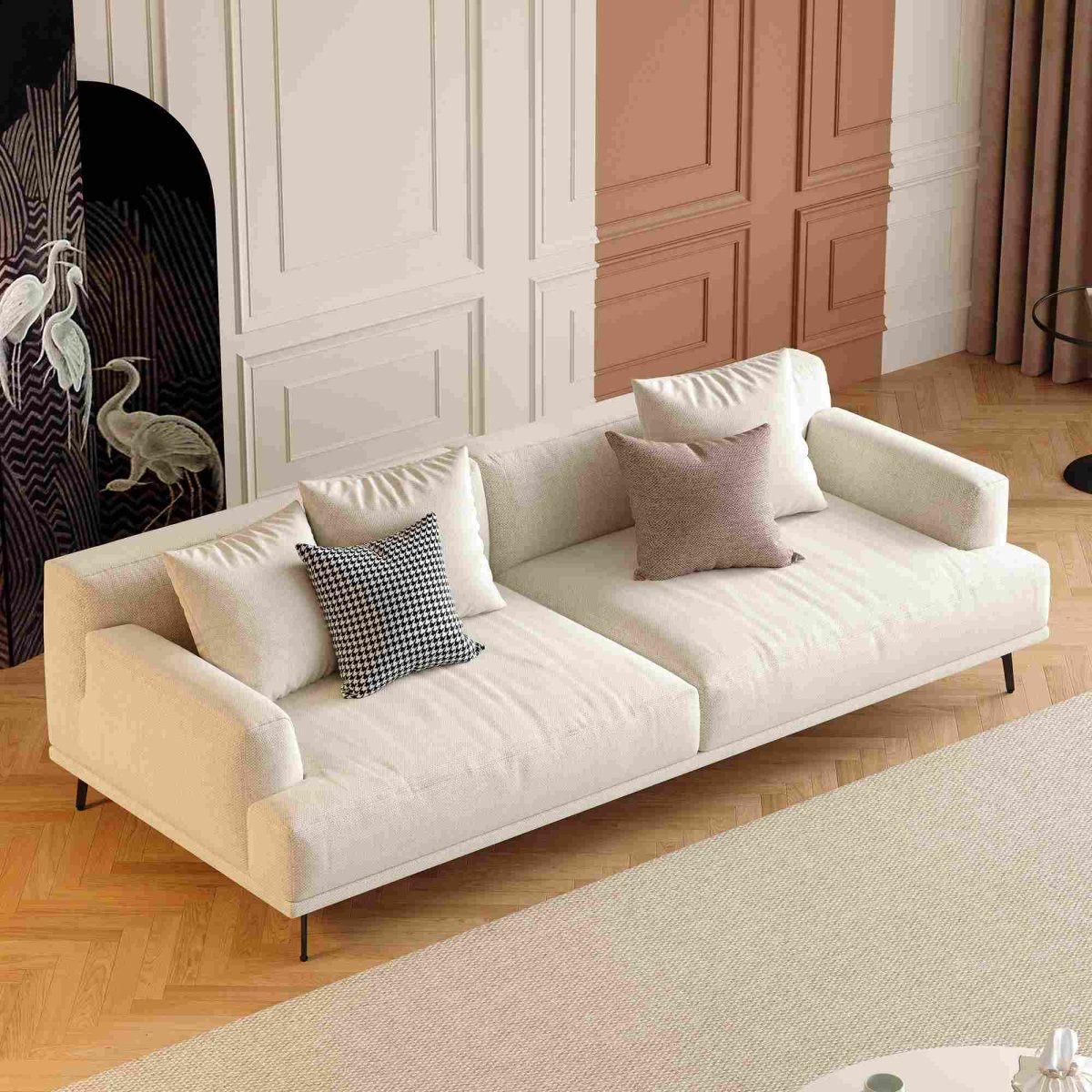Sofa C30 - FK - M001 Modern Premium Durable Fabrics Solid Larch Frame 110.2" - FamiDear