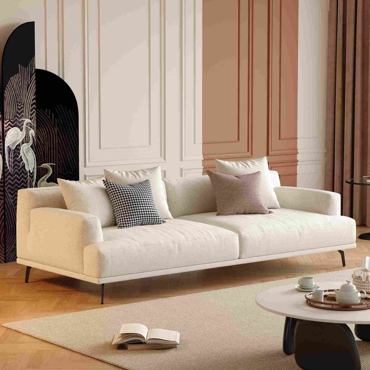 Sofa C30 - FK - M001 Modern Premium Durable Fabrics Solid Larch Frame 110.2" - FamiDear