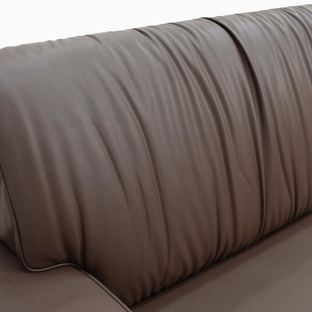 Sofa C32 - FK - M001 Mid - Century Modern Pull - Up Leather Solid Larch Frame 75.39" - FamiDear