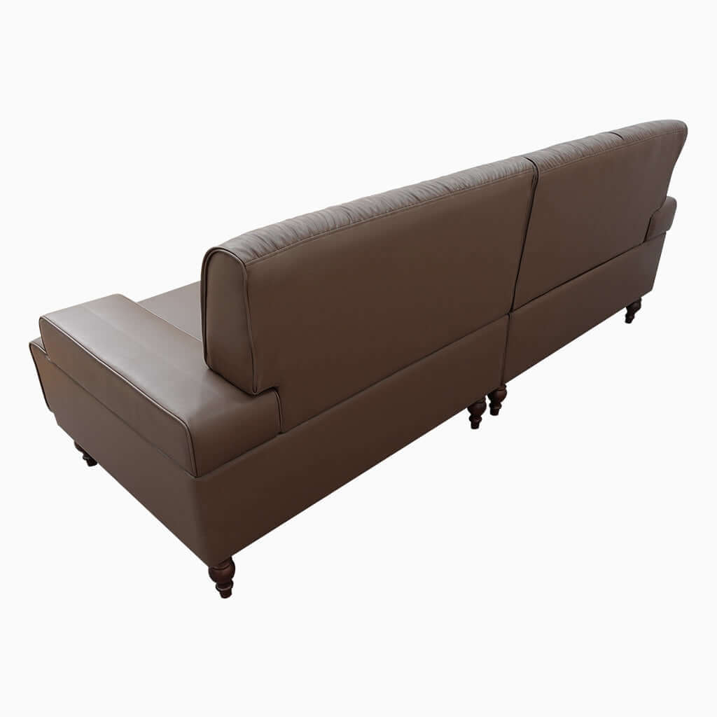 Sofa C32 - FK - M001 Mid - Century Modern Pull - Up Leather Solid Larch Frame 75.39" - FamiDear
