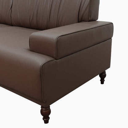 Sofa C32 - FK - M001 Mid - Century Modern Pull - Up Leather Solid Larch Frame 75.39" - FamiDear