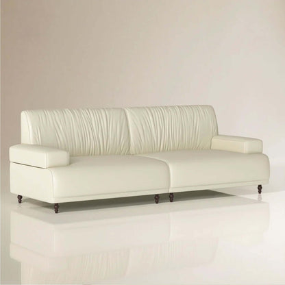 Sofa C32 - FK - M001 Mid - Century Modern Pull - Up Leather Solid Larch Frame 75.39" - FamiDear