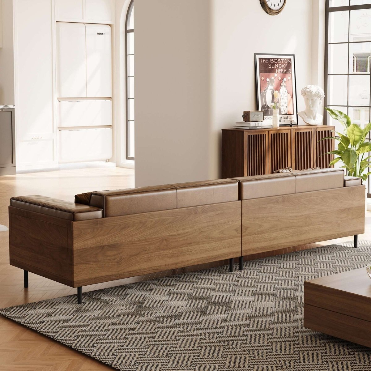 Sofa C33 - HK - M001 Mid - Century Modern Solid Wood Frame 111.81" - FamiDear