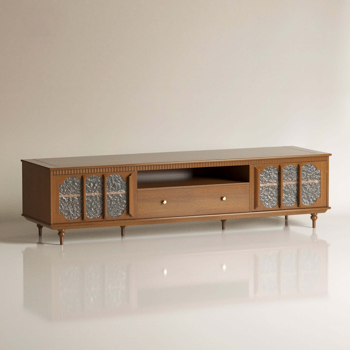 TV Stand T01 - FK - M001 Mid - Century Modern Cable Management Spacious Storage 78.74" - FamiDear