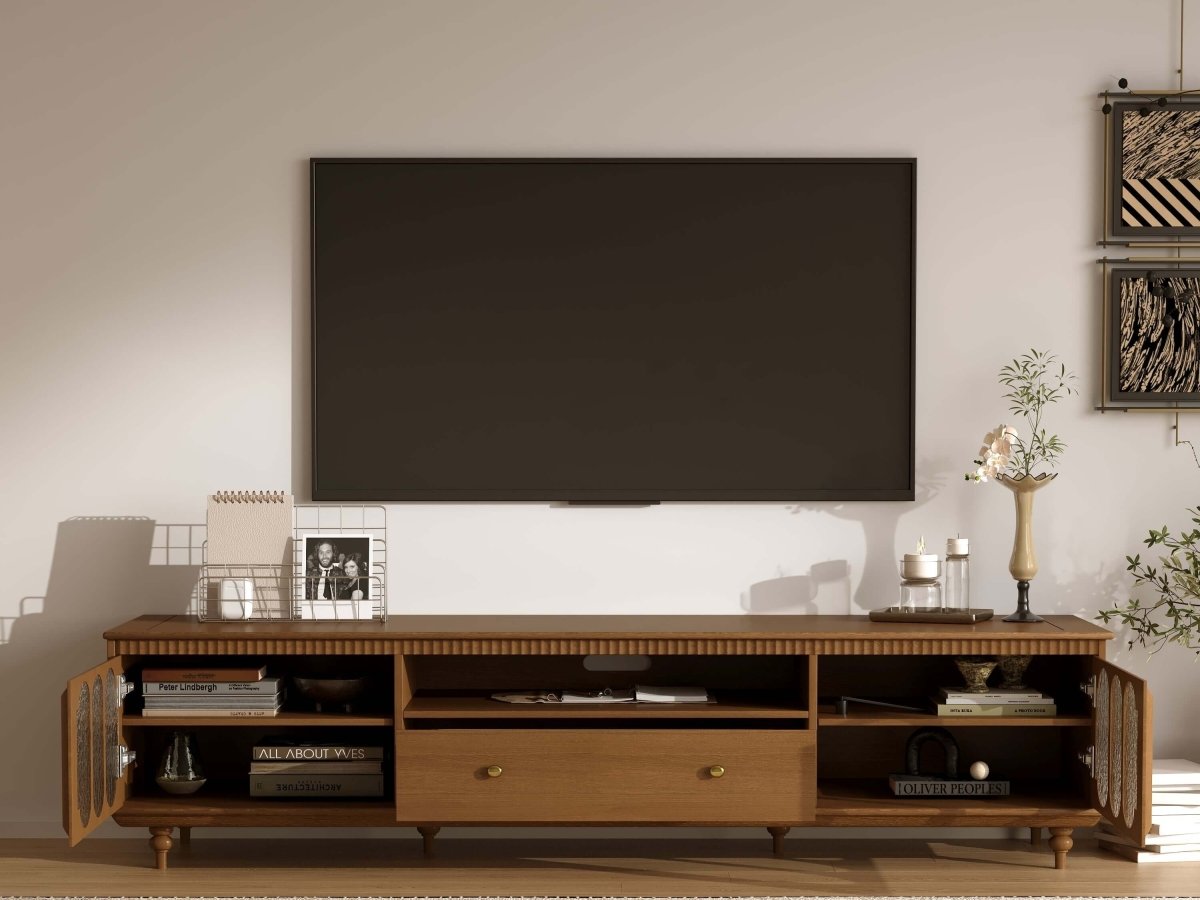 TV Stand T01 - FK - M001 Mid - Century Modern Cable Management Spacious Storage 78.74" - FamiDear