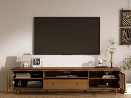 TV Stand T01 - FK - M001 Mid - Century Modern Cable Management Spacious Storage 78.74" - FamiDear