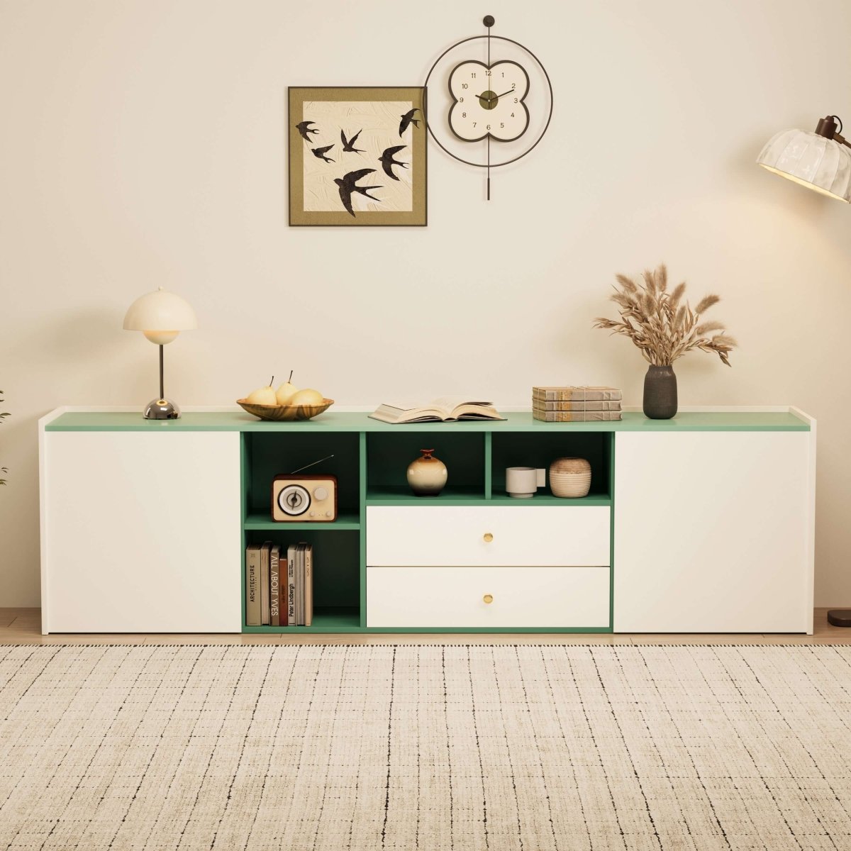 TV Stand T03 - FK - M001 Modern Cable Management Flexible Storage 78.74" - FamiDear