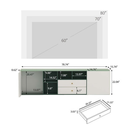 TV Stand T03 - FK - M001 Modern Cable Management Flexible Storage 78.74" - FamiDear