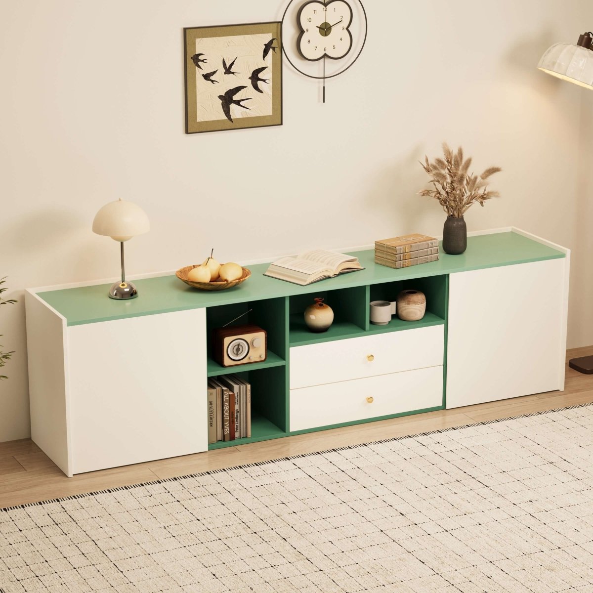 TV Stand T03 - FK - M001 Modern Cable Management Flexible Storage 78.74" - FamiDear