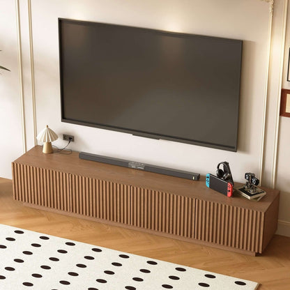 TV Stand T05 - FK - M001 Mid - Century Modern Adjustable Shelves Cable Management 86.61" - FamiDear