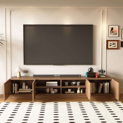 TV Stand T05 - FK - M001 Mid - Century Modern Adjustable Shelves Cable Management 86.61" - FamiDear