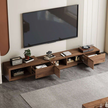 TV Stand T06 - FK - N001 Mid - Century Modern Cable Management Scalable Design 78.54" - 103" - FamiDear