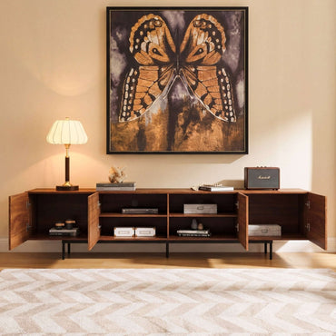 TV Stand T07 - FK - M001 Mid - Century Modern Cable Management 94.48" - FamiDear