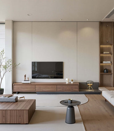 TV Stand T08 - FK - M001 Mid - Century Modern Cable Management Scalable Design 78.8" - 130" - FamiDear