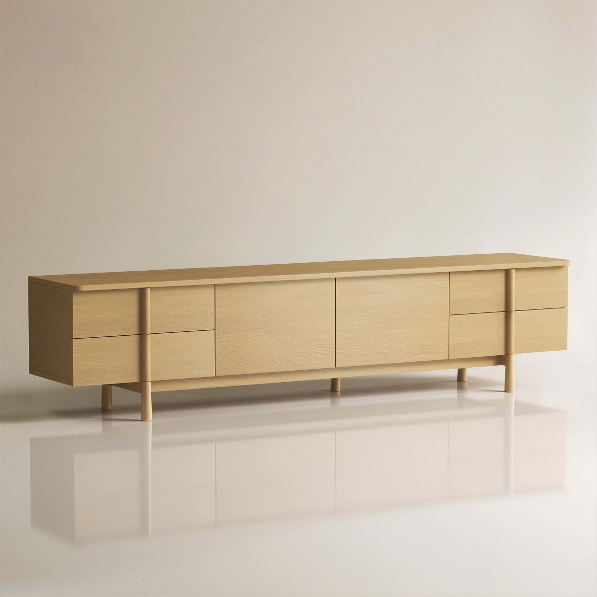 TV Stand T09 - FK - M001 Modern Cable Management Flexible Storage 86.81" - FamiDear