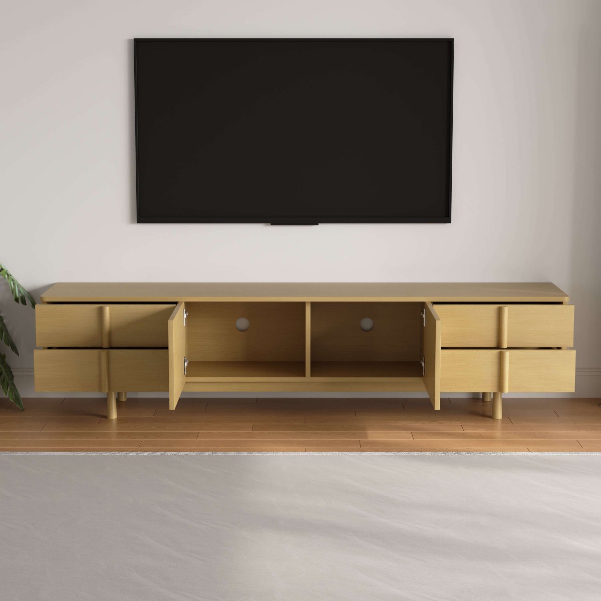 TV Stand T09 - FK - M001 Modern Cable Management Flexible Storage 86.81" - FamiDear