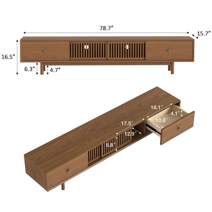 TV Stand T10 - FK - M001 Mid - Century Modern Spacious Storage 78.7" - FamiDear