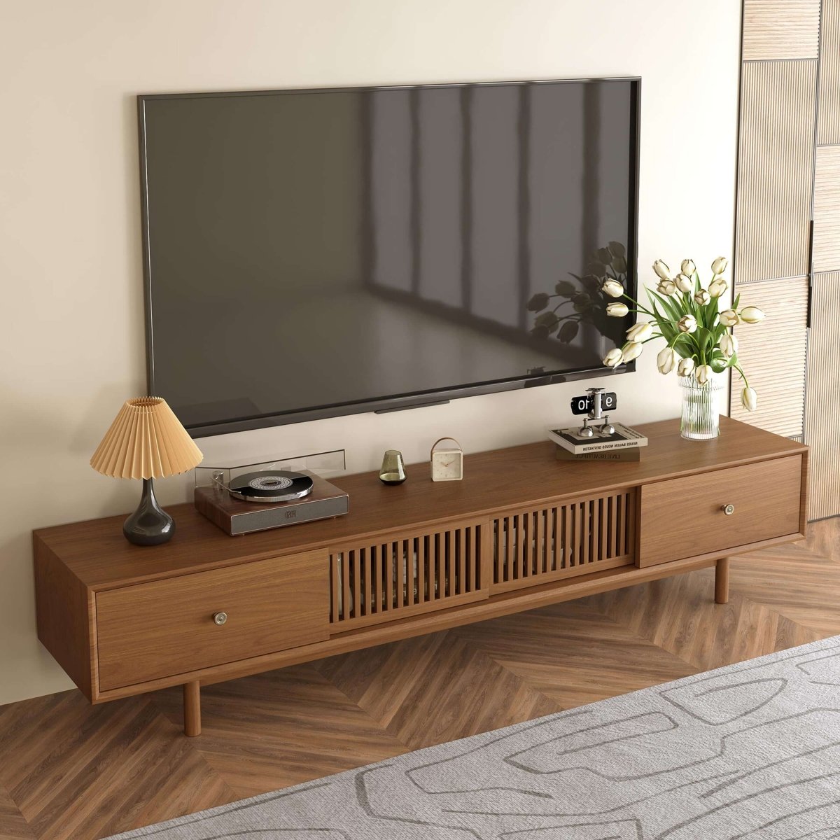 TV Stand T10 - FK - M001 Mid - Century Modern Spacious Storage 78.7" - FamiDear