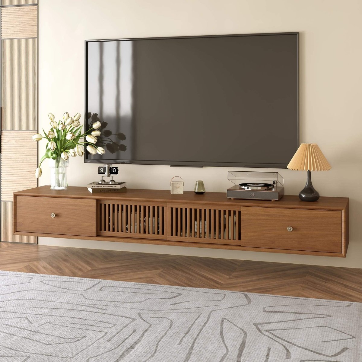 TV Stand T11 - FK - M001 Mid - Century Modern Floating TV Cabinet 78.7" - FamiDear