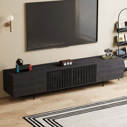 TV Stand T12 - FK - M001 Mid - Century Modern Cable Management 4 - Door 94.48" - FamiDear