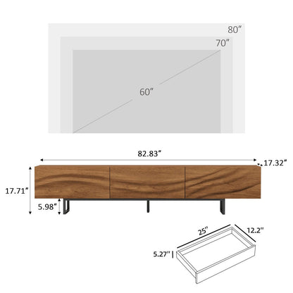 TV Stand T13 - FK - M001 Mid - Century Modern with 3 Drawers Cable Management 82.83" - FamiDear