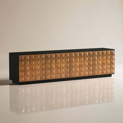 TV Stand T14 - FK - M001 Mid - Century Modern Cable Management 4 - Door 87.79" - FamiDear