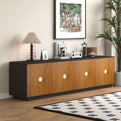 TV Stand T14 - FK - M001 Mid - Century Modern Cable Management 4 - Door 87.79" - FamiDear